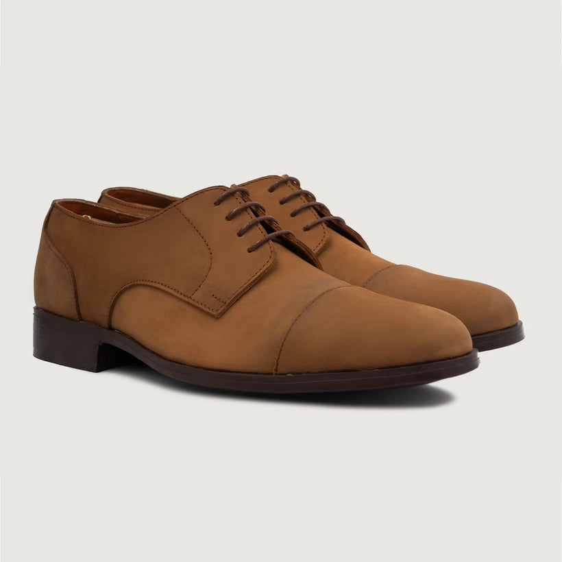 Attorney Derby بني Nubuck Leather Shoes رجالي