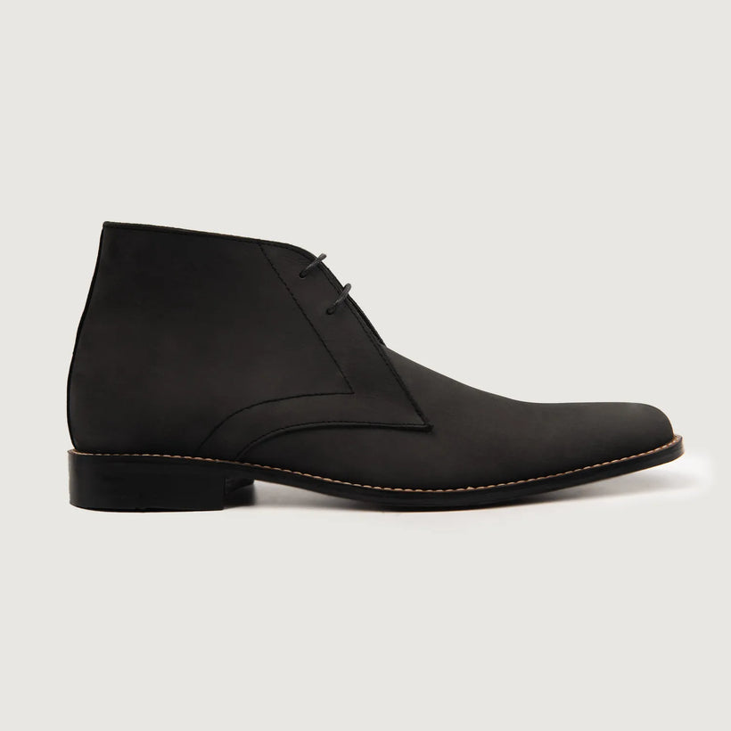 Corry Chukka أسود Nubuck Leather Boots رجالي