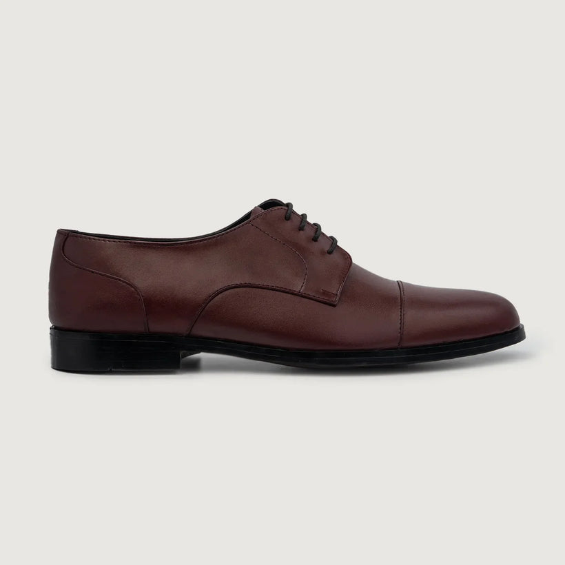 Attorney Derby عنابي Leather Shoes رجالي