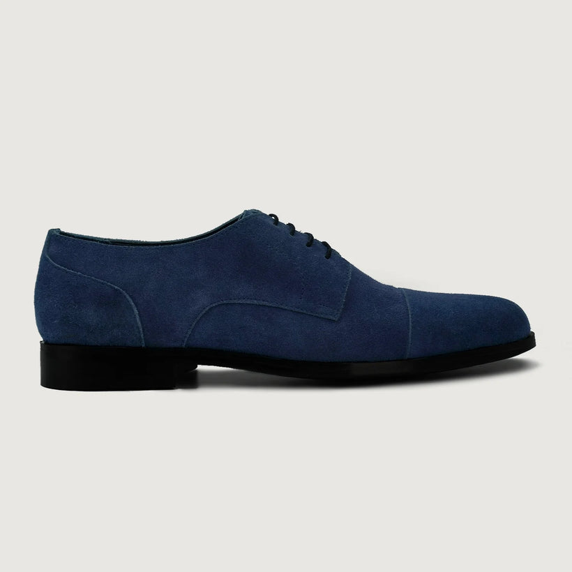 Attorney Derby Midnight أزرق Suede Leather Shoes رجالي