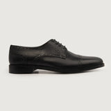 Black Full-Grain leather Shoes - Goodyear Welt Construction & Front Toe Box Detail