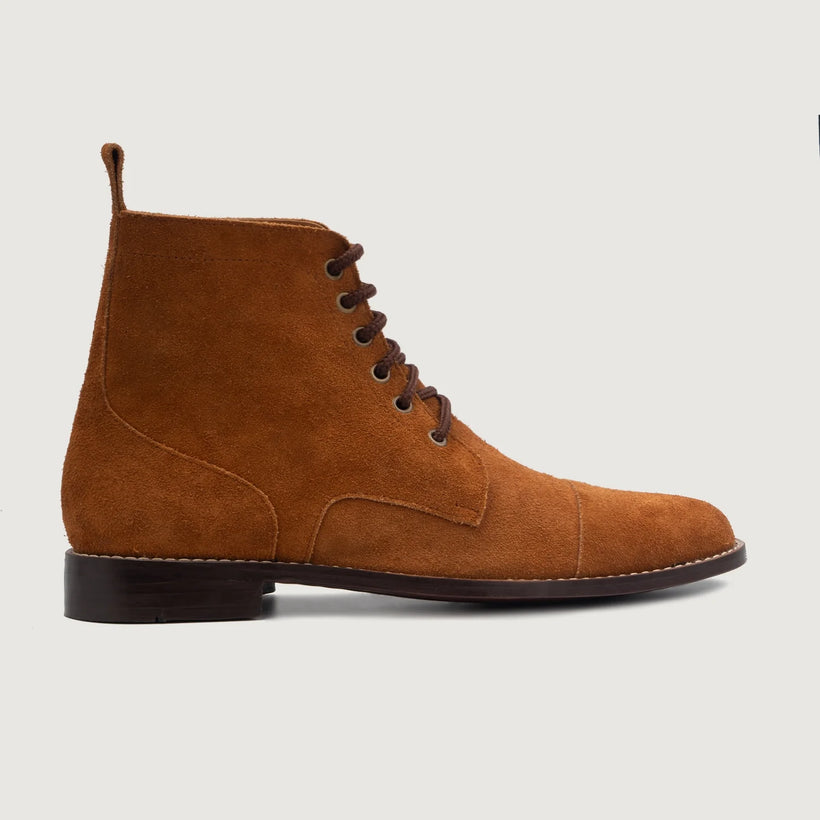 Knight Derby بني Suede أحذية بوت جلدية رجالي