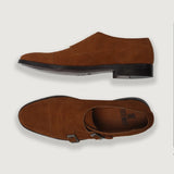 Authentic Goatskin Suede Grain Depth & Pull-Up Patina Texture Detail