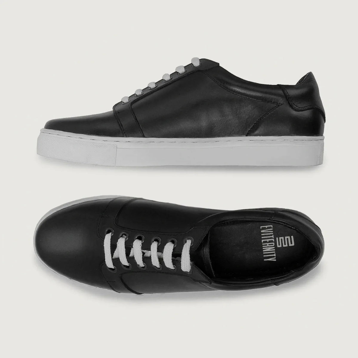 High-Traction Rubber Outsole & Lug Tread Pattern on Carter Runn أسود سنيكرز جلدي كاجوال رجالي For Men