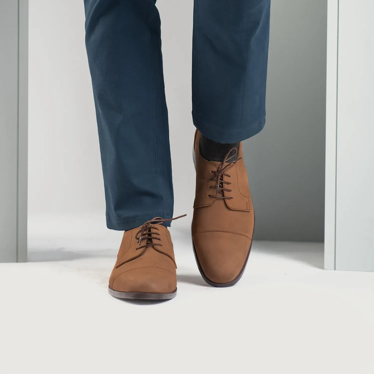 Styled On-Foot Perspective Demonstrating Ankle Fit & Silhouette on Model