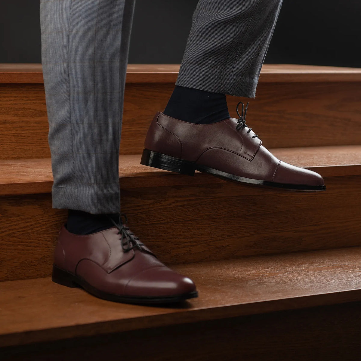 Orlaven Attorney Derby عنابي أحذية جلدية كلاسيكية رجالي footwear image 9