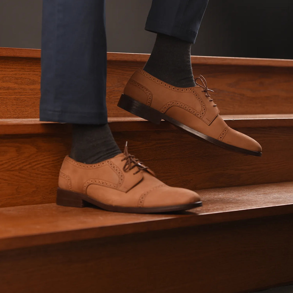 Orlaven Dirk Brogues Derby بني Nubuck أحذية جلدية كلاسيكية رجالي footwear image 9