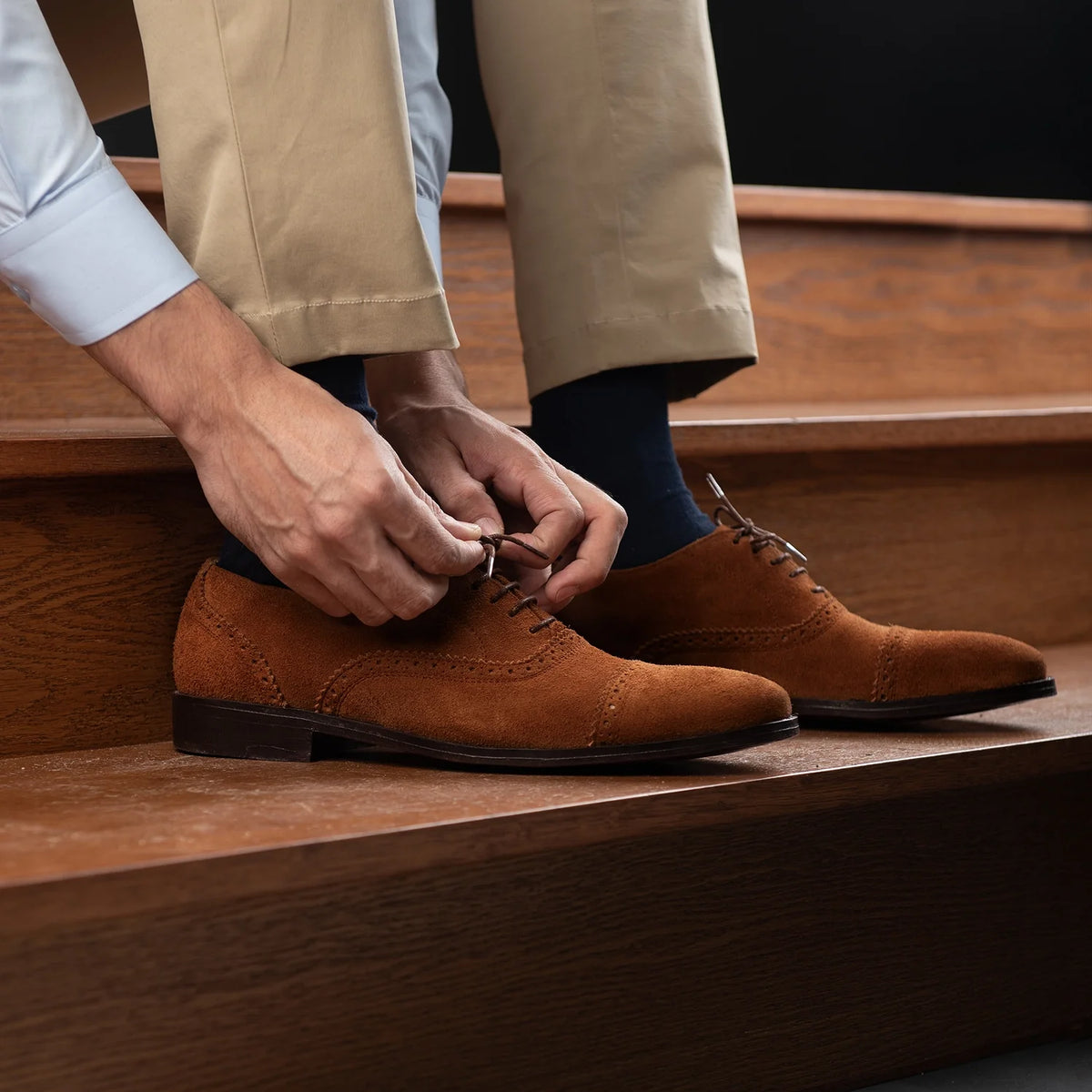 Orlaven Greyson Brogues Oxford بني Suede أحذية جلدية كلاسيكية رجالي footwear image 9