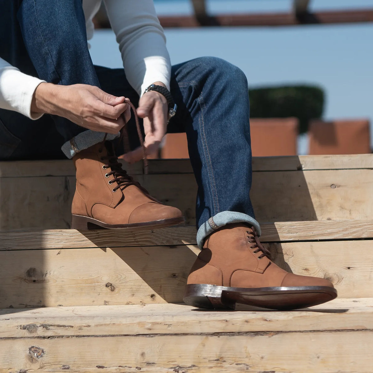 Orlaven Knight Derby Oil Pull-up بني أحذية بوت جلدية رجالي footwear image 9