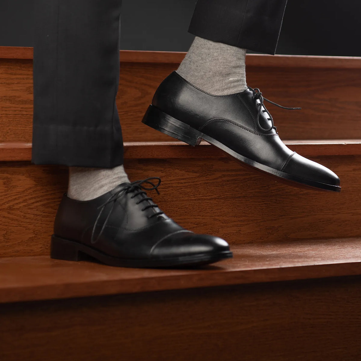 Orlaven Professor Oxford أسود أحذية جلدية كلاسيكية رجالي footwear image 9