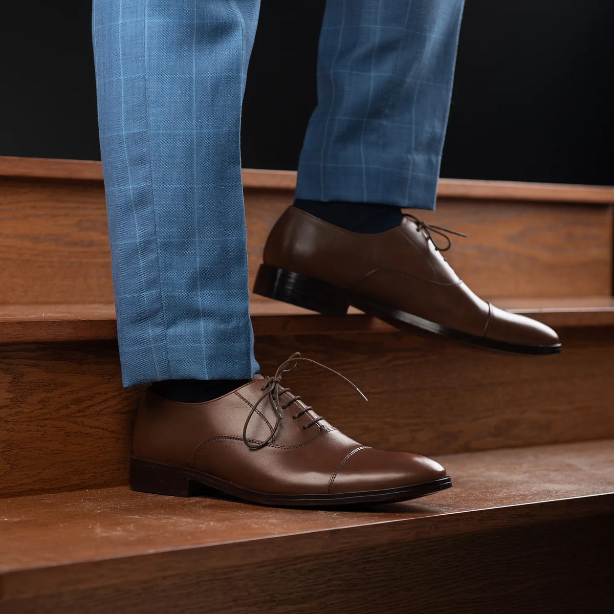 Orlaven Professor Oxford بني أحذية جلدية كلاسيكية رجالي footwear image 9
