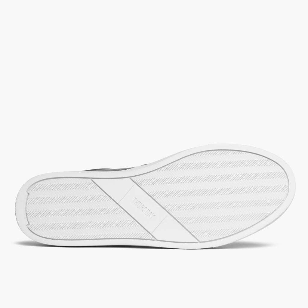 High-Traction Rubber Outsole & Lug Tread Pattern on Court أسود سنيكرز جلدي كاجوال رجالي