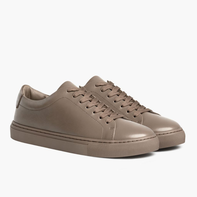 Encore Taupe Leather Sneakers نسائي