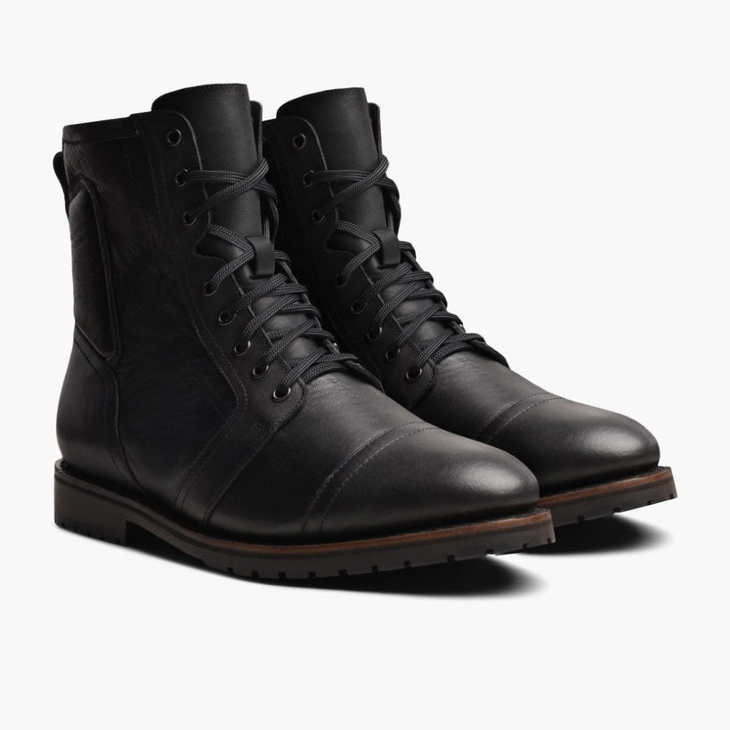 Casa Moto أسود Leather Boots رجالي