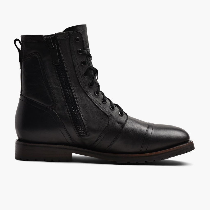 Casa Moto أسود Leather Boots رجالي
