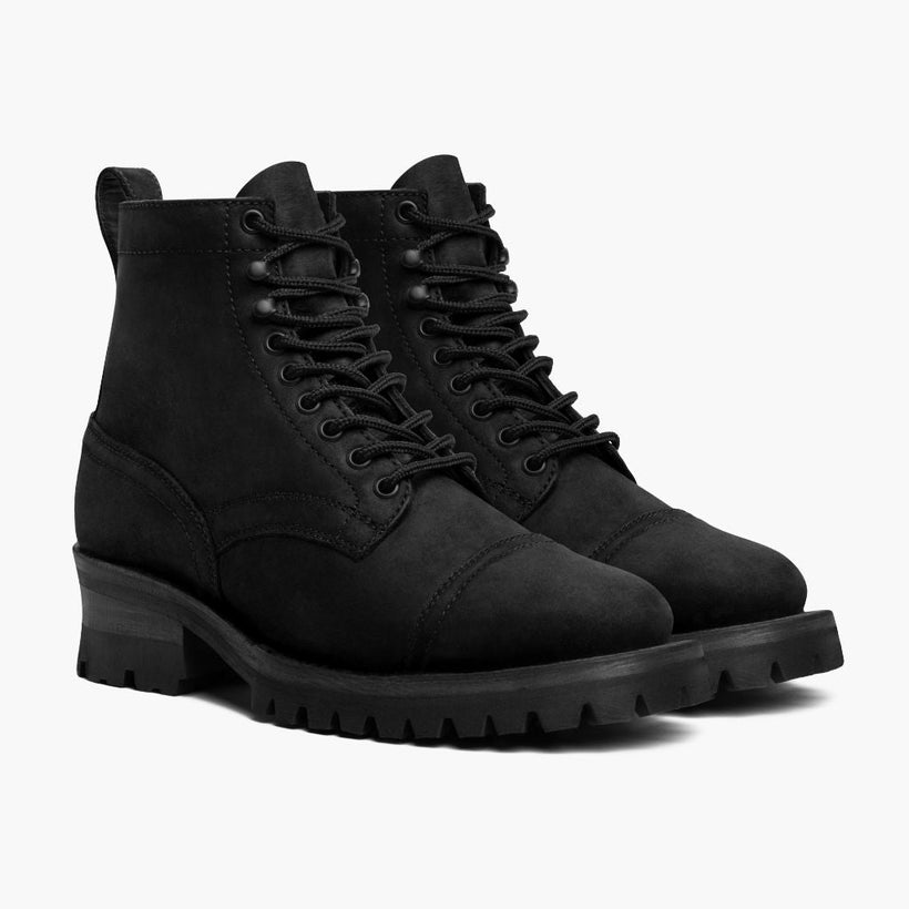 Challenger أسود Matte Leather Boots رجالي