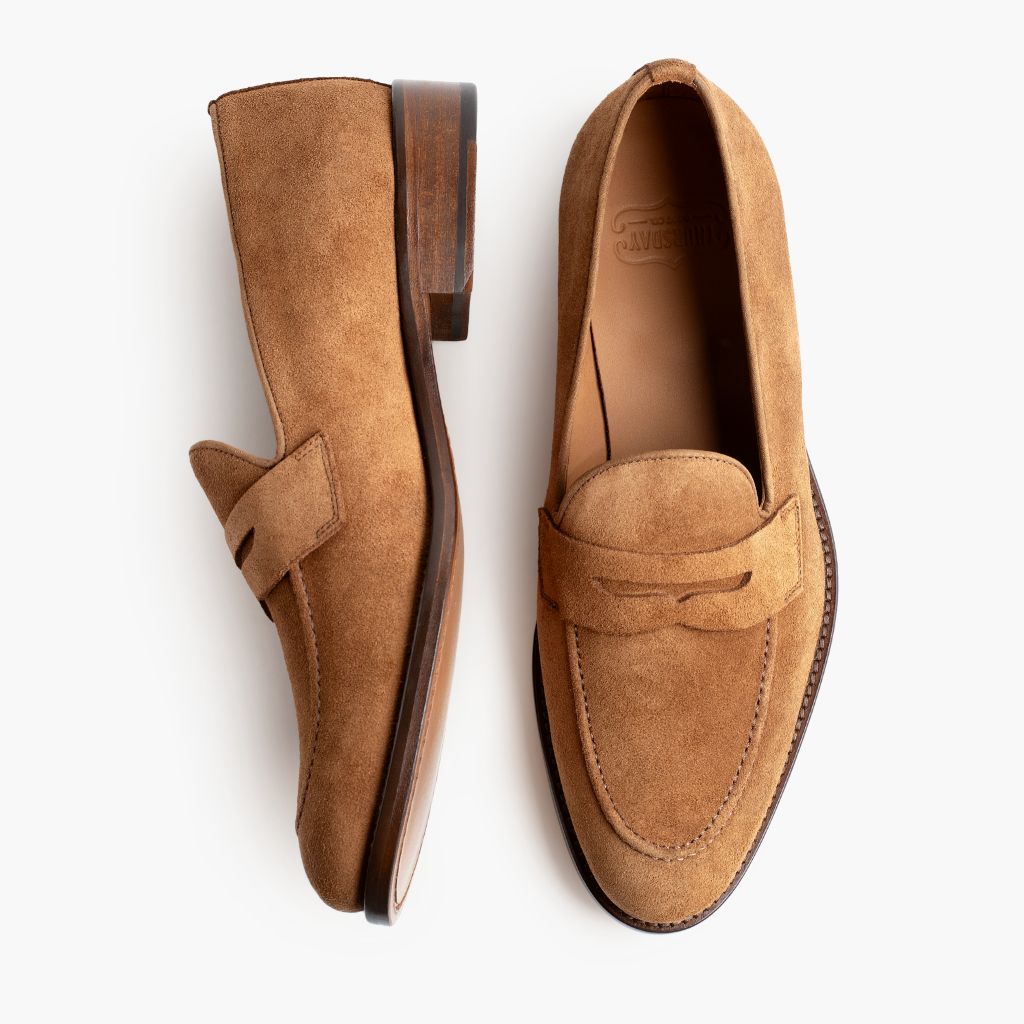 Lincoln Cider Leather Loafers - Reinforced Heel Counter & Precision Double-Row Stitching Detail