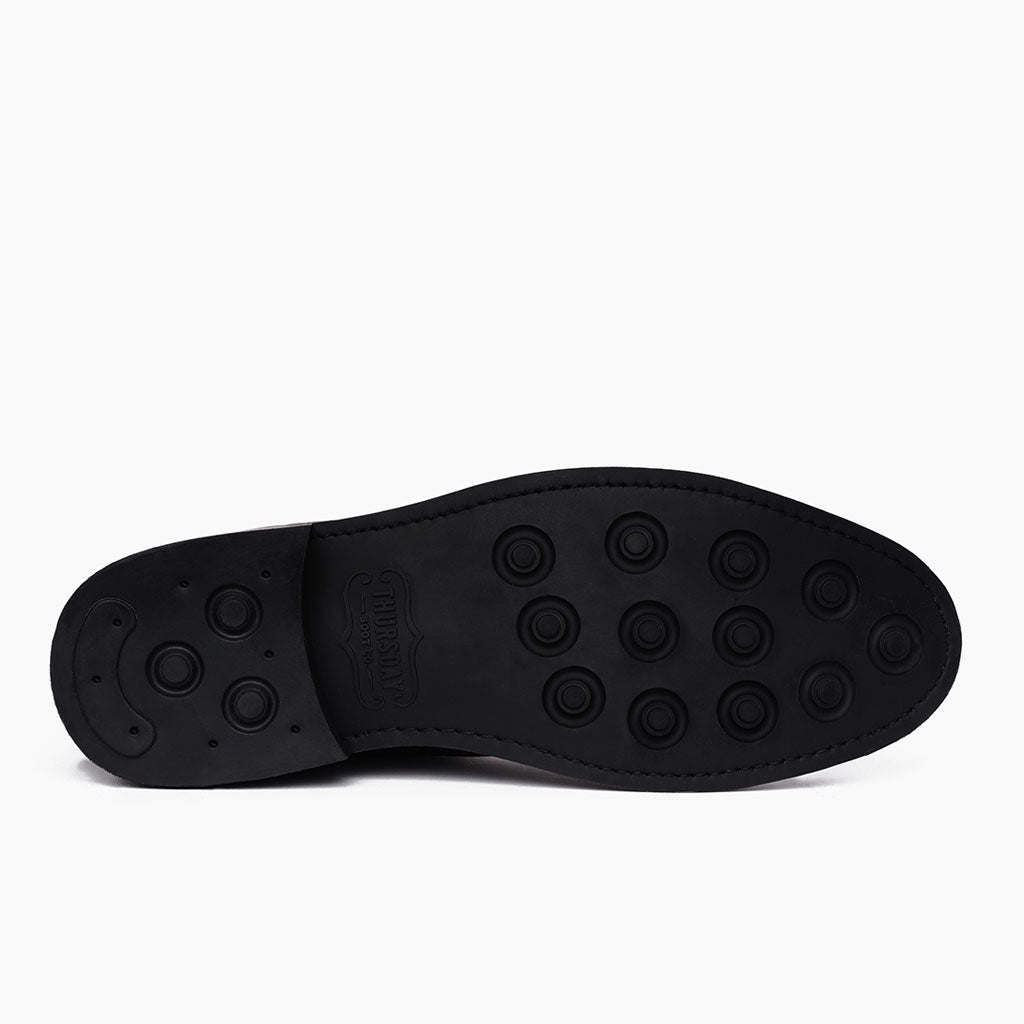 High-Traction Rubber Outsole & Lug Tread Pattern on Duke أسود أحذية بوت جلدية رجالي