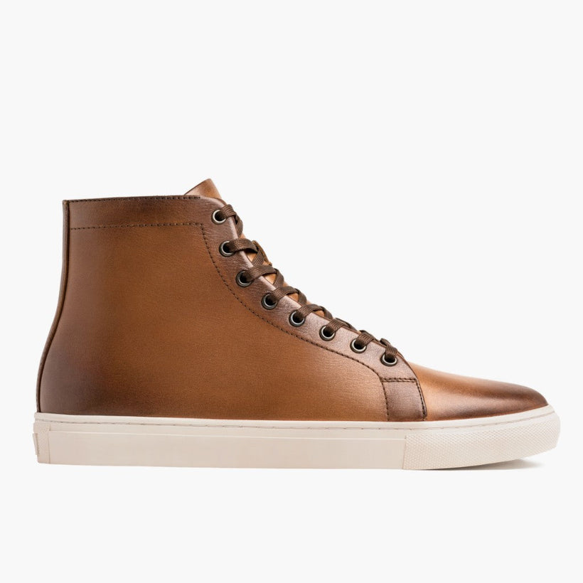 Premier High Top Toffee Leather Sneakers رجالي