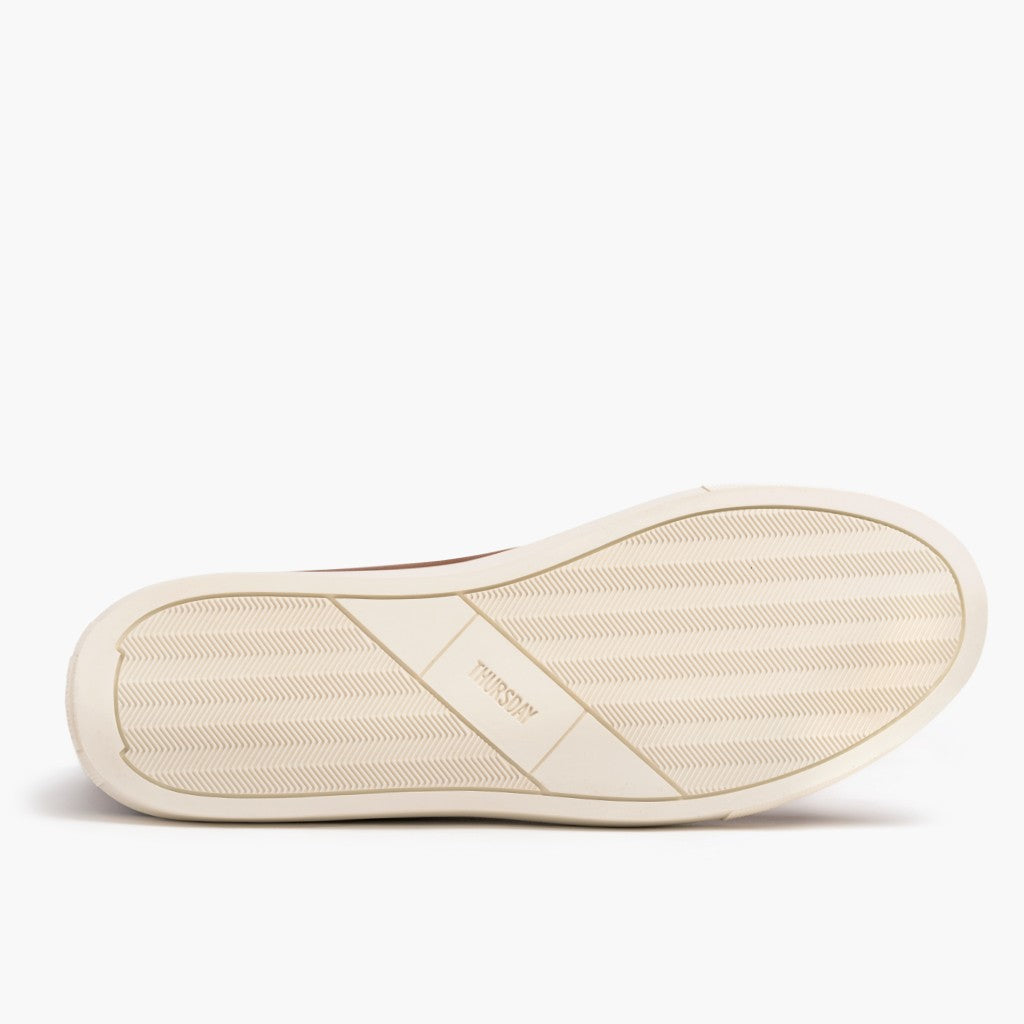 High-Traction Rubber Outsole & Lug Tread Pattern on Premier High Top Toffee سنيكرز جلدي كاجوال رجالي For Men