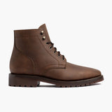 Brown Full-Grain leather Boots - Goodyear Welt Construction & Front Toe Box Detail