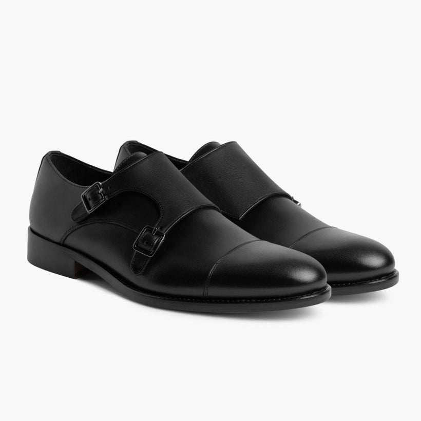 Saint أسود Leather Loafers رجالي
