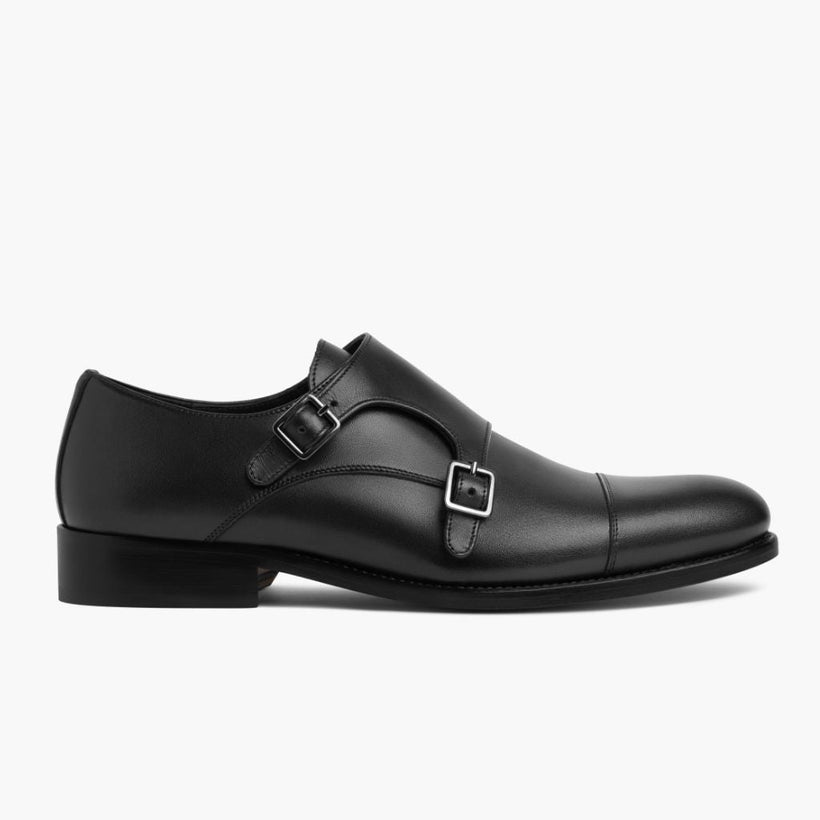 Saint أسود Leather Loafers رجالي