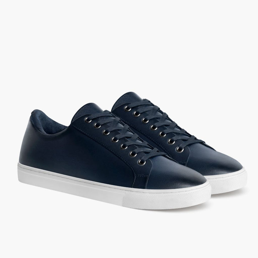 Premier Low Top Deep أزرق Leather Sneakers رجالي