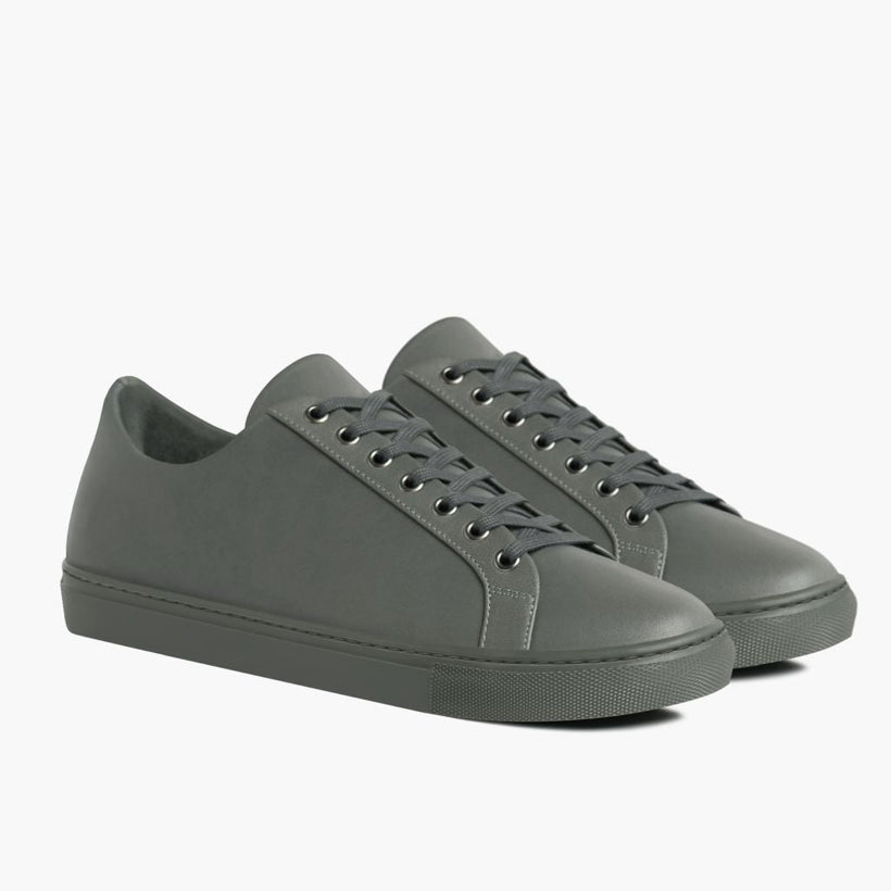 Premier Low Top Grey Leather Sneakers رجالي