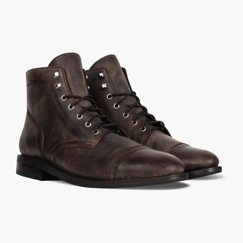 Captain Canyon Leather Boots in Classic Full-Grain Leather - Lateral Side Profile View | Buy Online