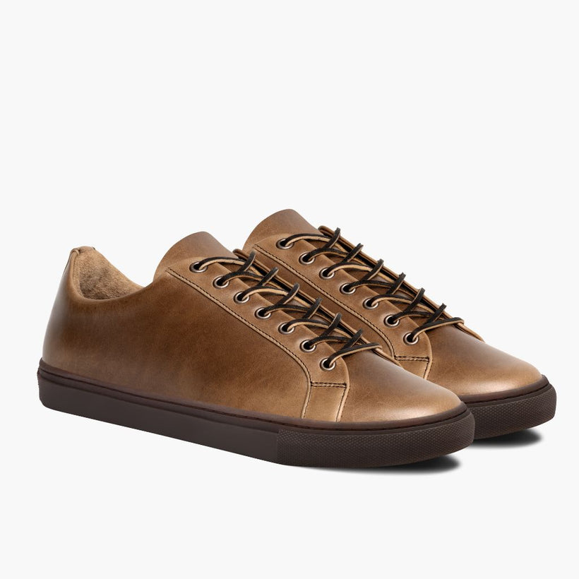 Premier Low Top Natural Leather Sneakers رجالي