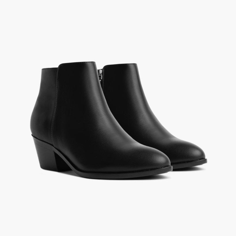 Downtown أسود Leather Boots نسائي