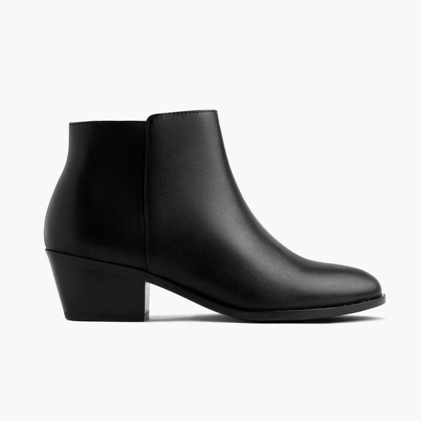 Downtown أسود Leather Boots نسائي
