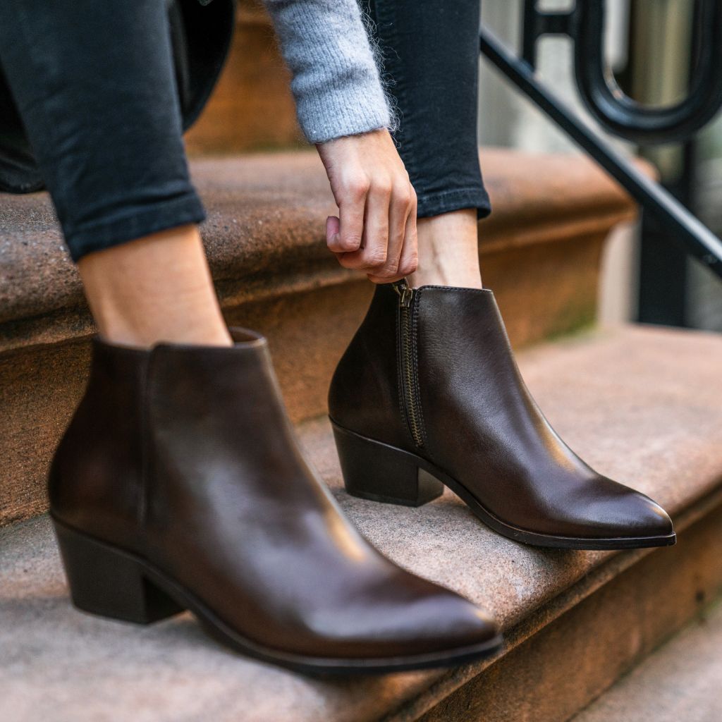 Styled On-Foot Perspective Demonstrating Ankle Fit & Silhouette on Model