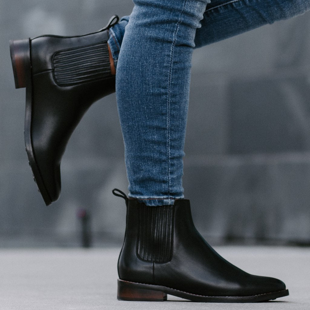 Styled On-Foot Perspective Demonstrating Ankle Fit & Silhouette on Model