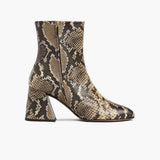 Heartbreaker Snake Print Leather Boots - Reinforced Heel Counter & Precision Double-Row Stitching Detail