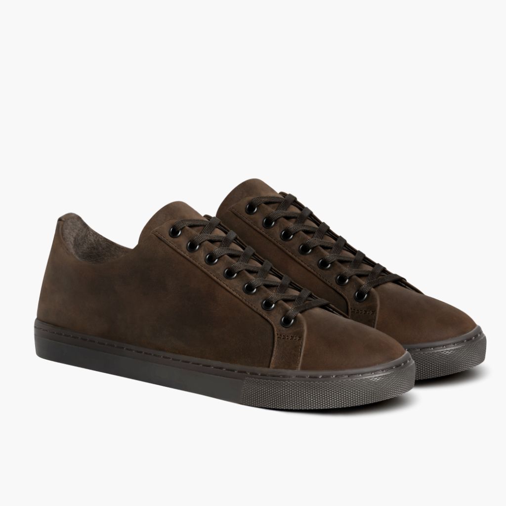 Premier Low Top Tobacco سنيكرز جلدي كاجوال نسائي in Classic Full-Grain Leather - عرض جانبي | شراء أونلاين عبر المتجر الرسمي