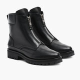 Black Full-Grain leather Boots - Goodyear Welt Construction & Front Toe Box Detail