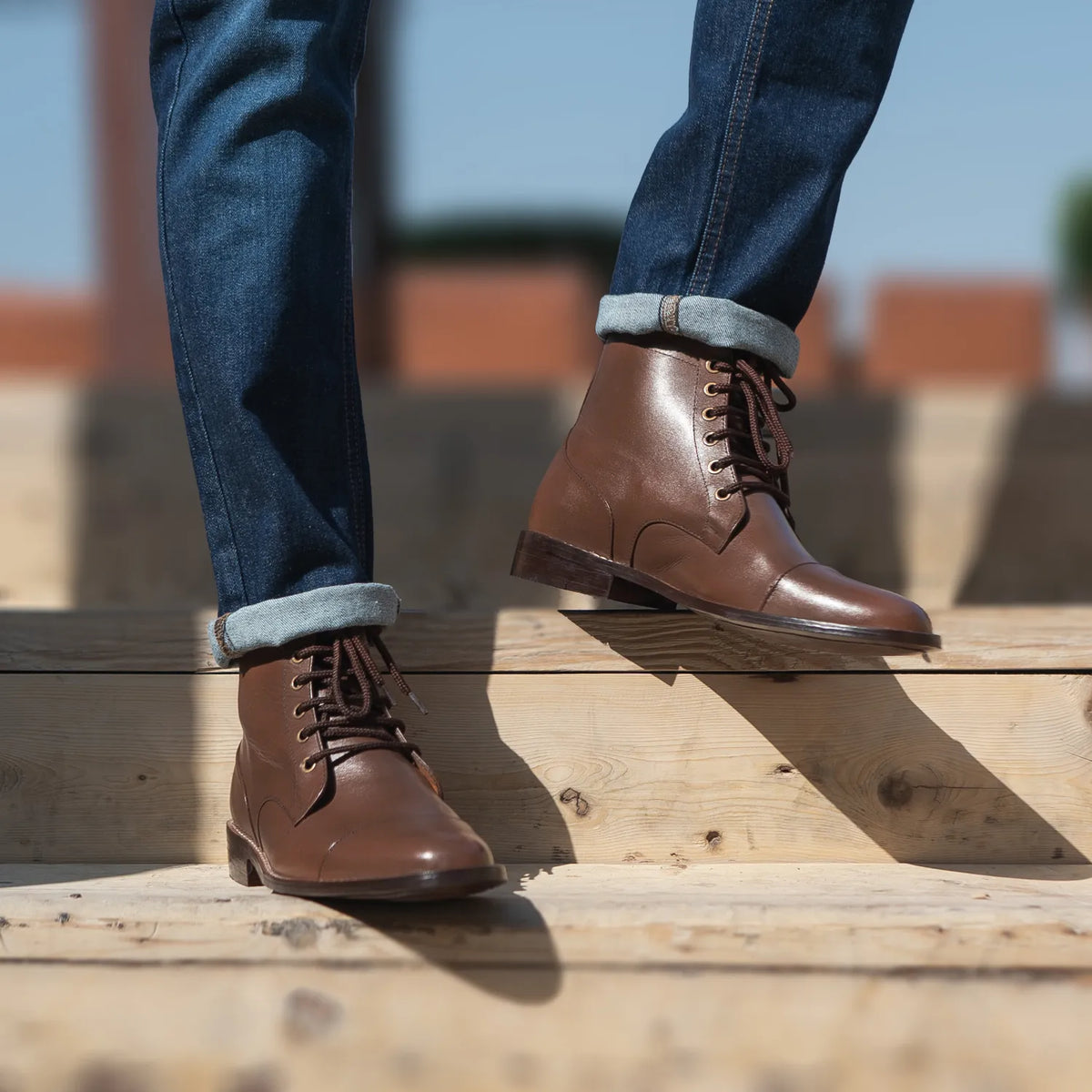 Orlaven Knight Derby بني أحذية بوت جلدية رجالي footwear image 10
