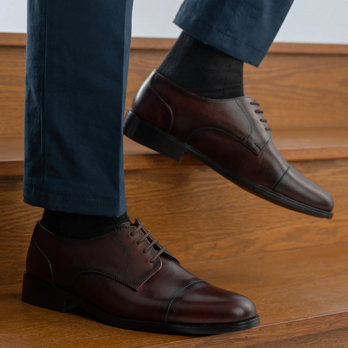 Orlaven Attorney Derby Burnished بني أحذية جلدية كلاسيكية - StudGuard رجالي footwear image 9