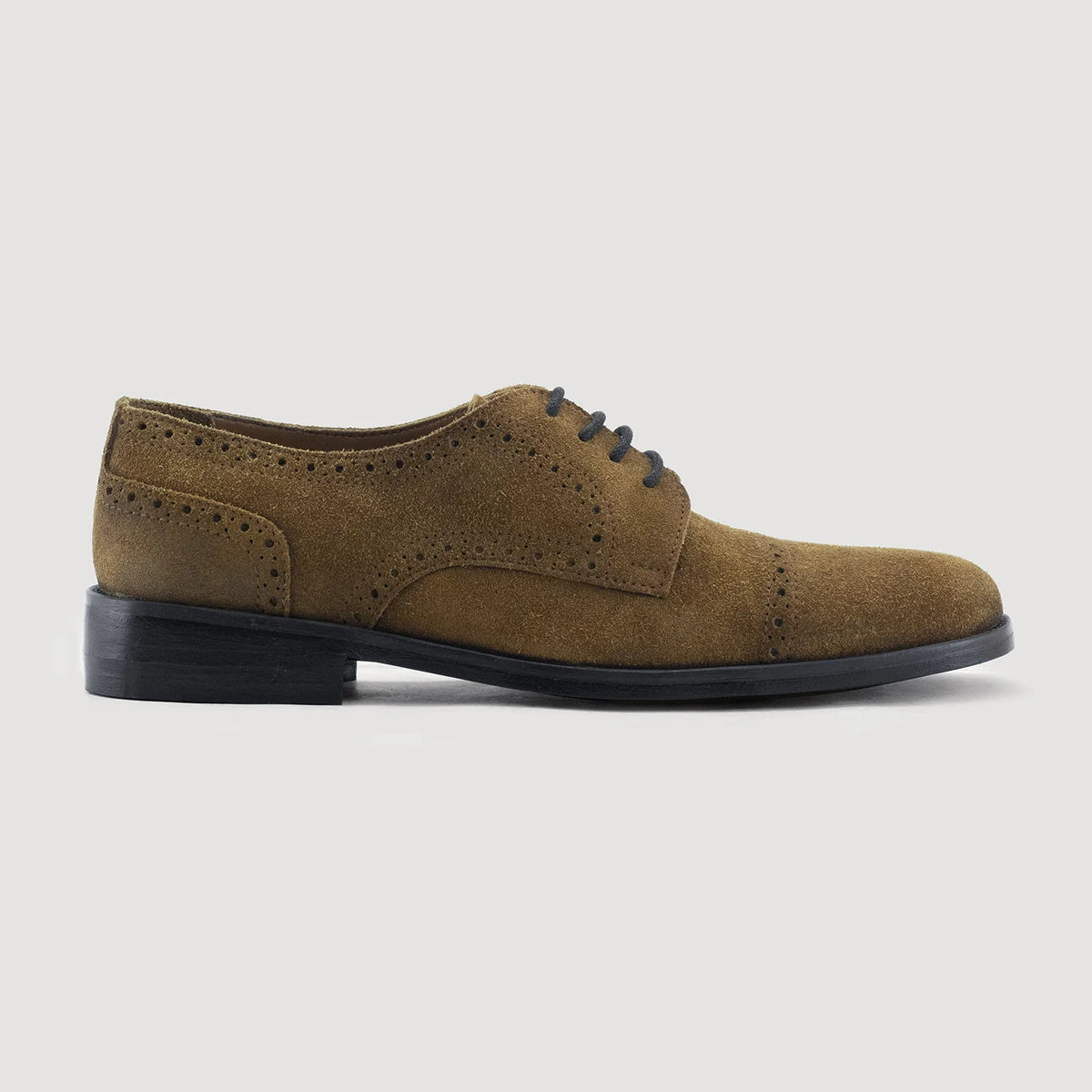 Brown Goatskin Suede Leather Shoes - بناء غوديير ويلت المتين وتفاصيل مقدمة الحذاء