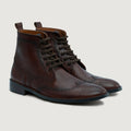 Duster Brogues Derby بني Burnished أحذية بوت جلدية - StudGuard رجالي