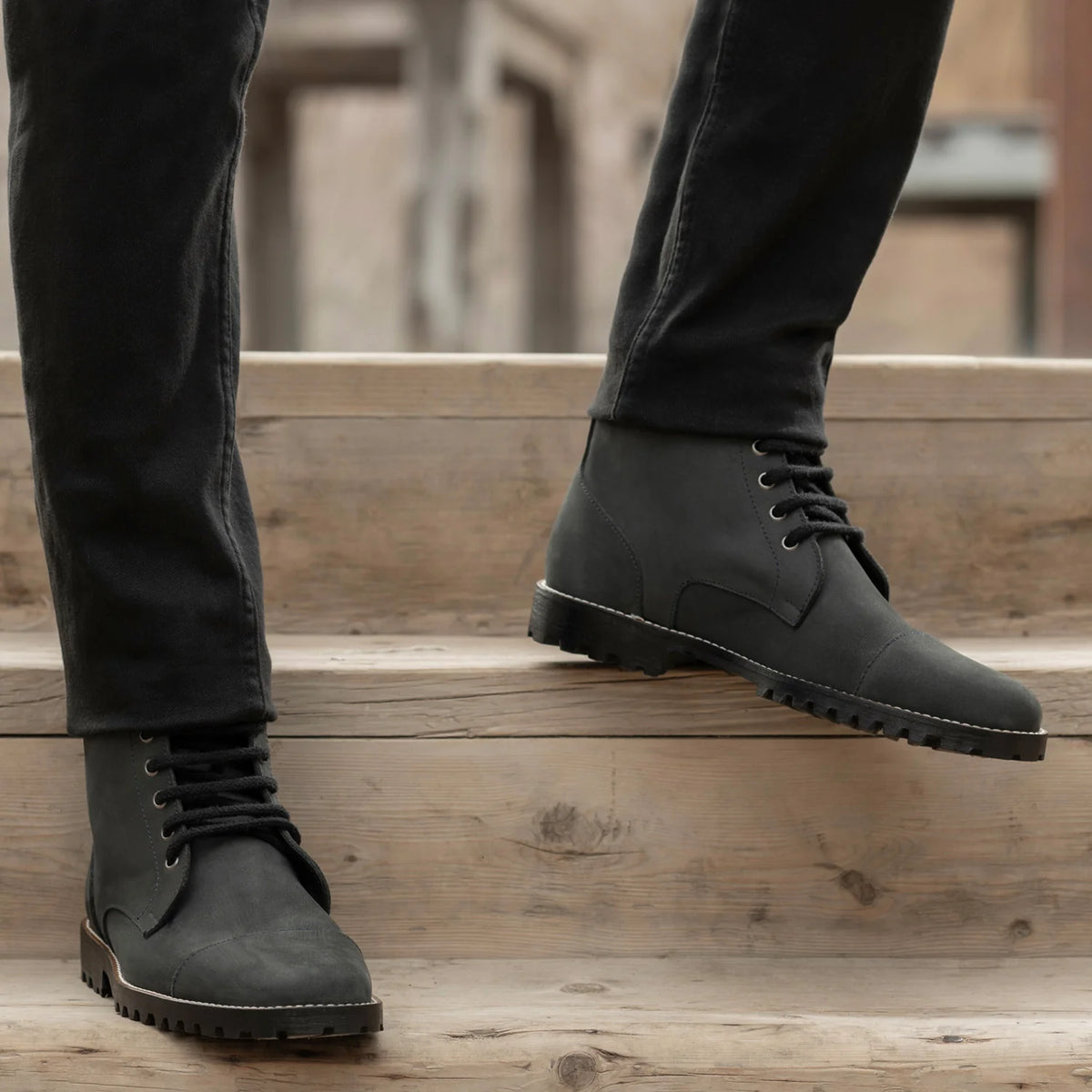 Orlaven Knight Derby أسود Matte Nubuck أحذية بوت جلدية - TerraGrip رجالي footwear image 9