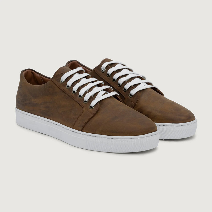Murphy Low Top Burnt Copper Pullup سنيكرز جلدي كاجوال رجالي