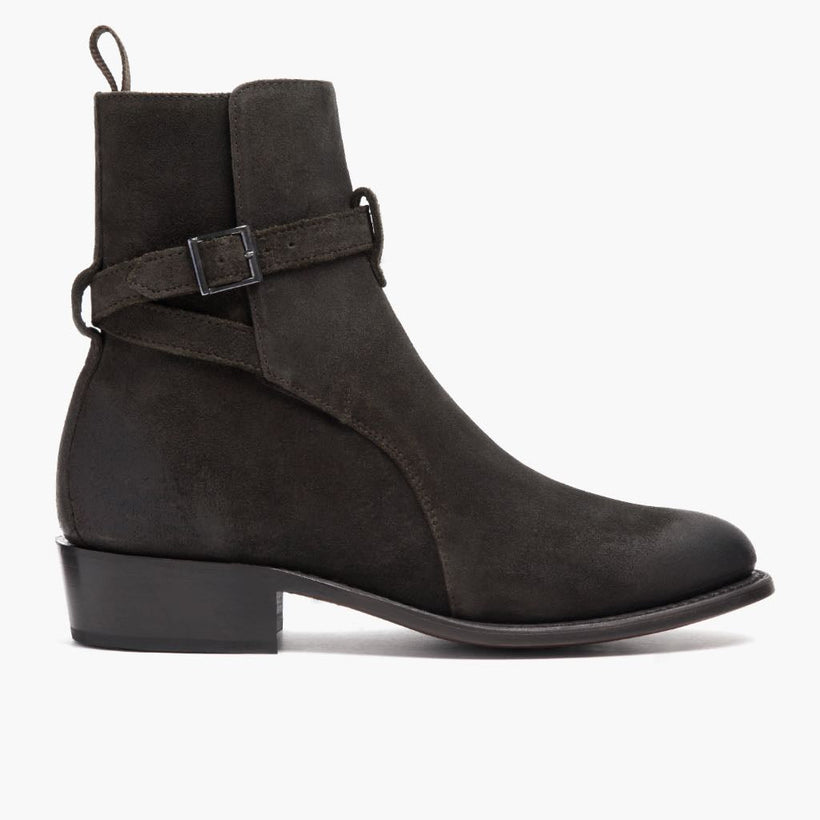 Olive Full-Grain leather Boots - Goodyear Welt Construction & Front Toe Box Detail