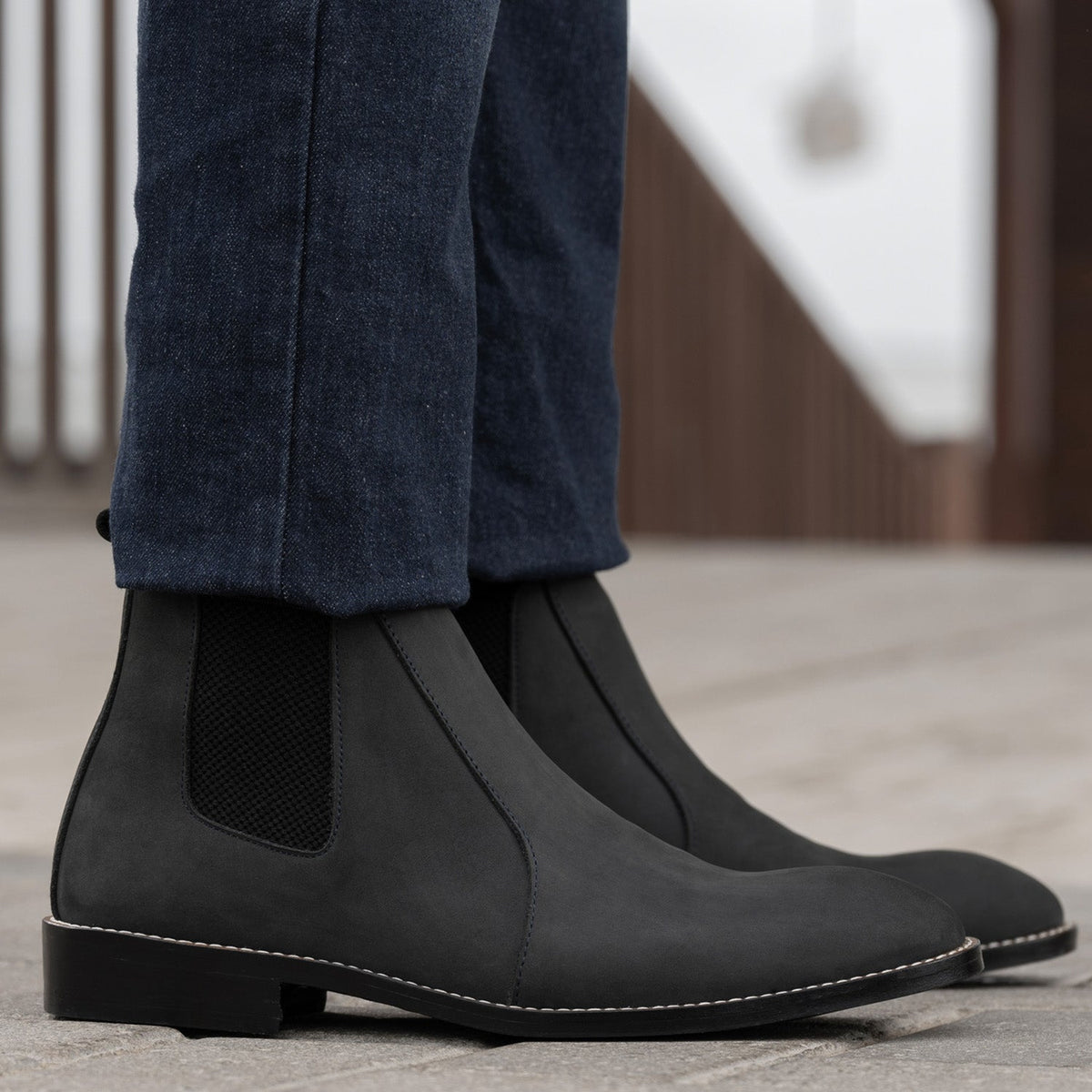 Orlaven Clarkson Chelsea Grey Nubuck أحذية بوت جلدية - StudGuard رجالي footwear image 10