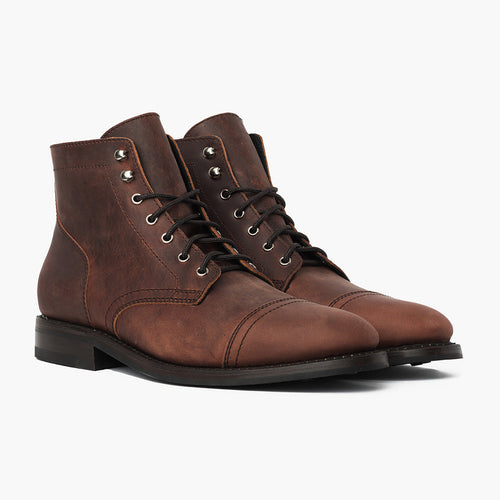 Captain Arizona Adobe Leather Boots in Classic Full-Grain Leather - Lateral Side Profile View | Buy Online