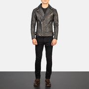 
Armand أخضر جاكيت بايكر جلد طبيعي رجالي – alternate product view 4