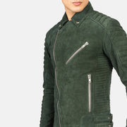 
Armand أخضر جاكيت بايكر جلد طبيعي رجالي – alternate product view 6