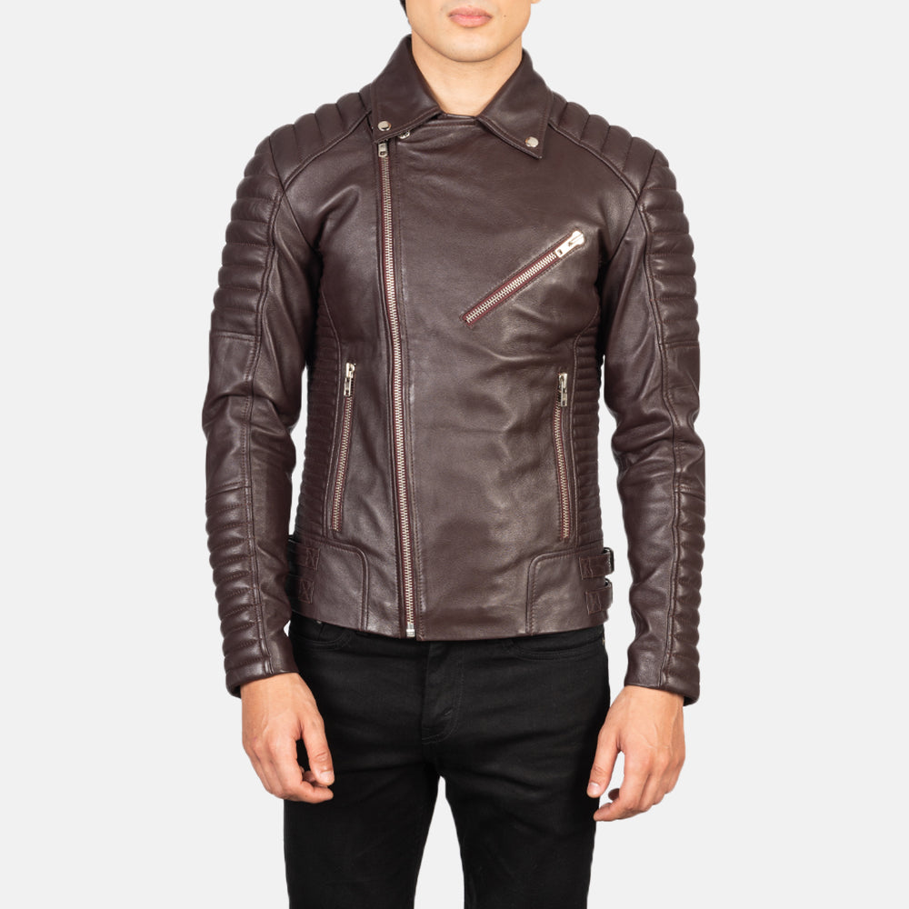 
Armand أخضر جاكيت بايكر جلد طبيعي رجالي – alternate product view 4
